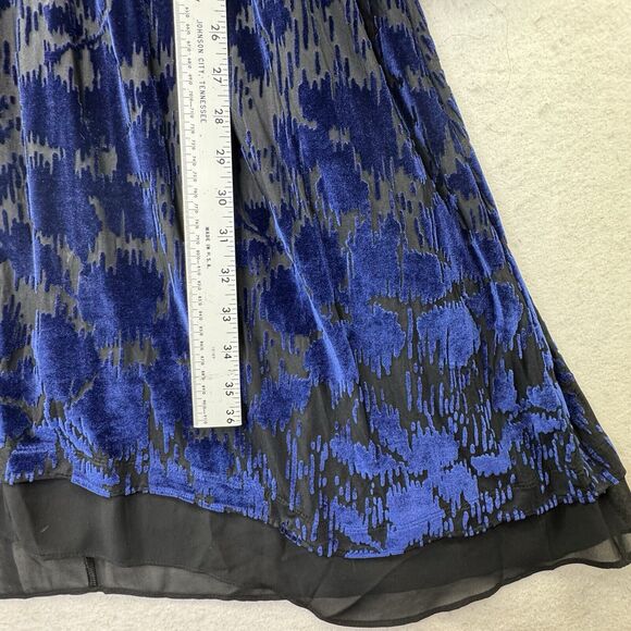 Velvet Burnout Midi Dress Women’s Sz Small Sheer LS Empire Waist Whimsigoth Goth - Picture 5 of 12